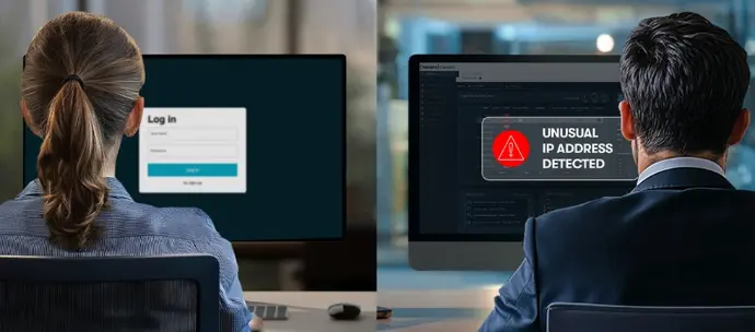 Monitoreo de empleados con Veriato | Riesgos bajo control. Pantalla con monitoreo de usuario en tiempo real Empresas exitosas saben qué pasa dentro. Veriato permite ver comportamientos y prevenir incidentes, monitoreo laboral RD, veriato República Dominicana, seguridad interna TI, gestión de comportamiento digital